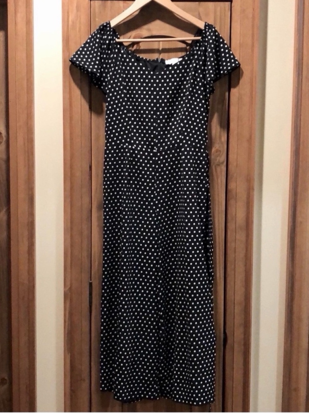 Monteau Black and White Polka Dot Jumpsuit / Romper